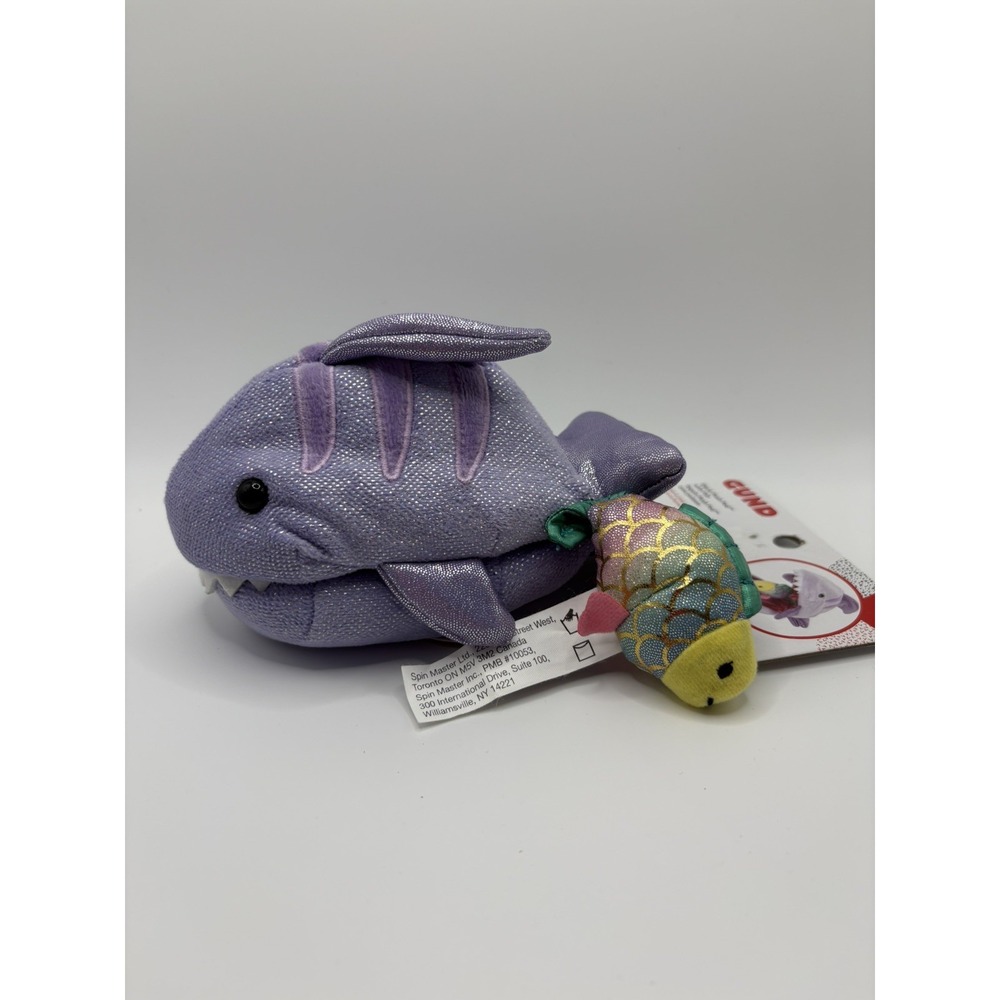 NWT GUND Shark Plush Pod with Fish Purple Stuffed Animal Toy 6059429 Age 1+